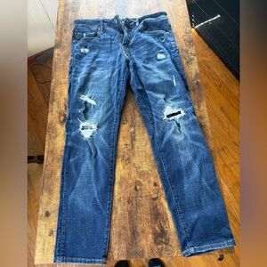 American Eagle Outfitters Men's Slim Straight Distressed Blue Jeans